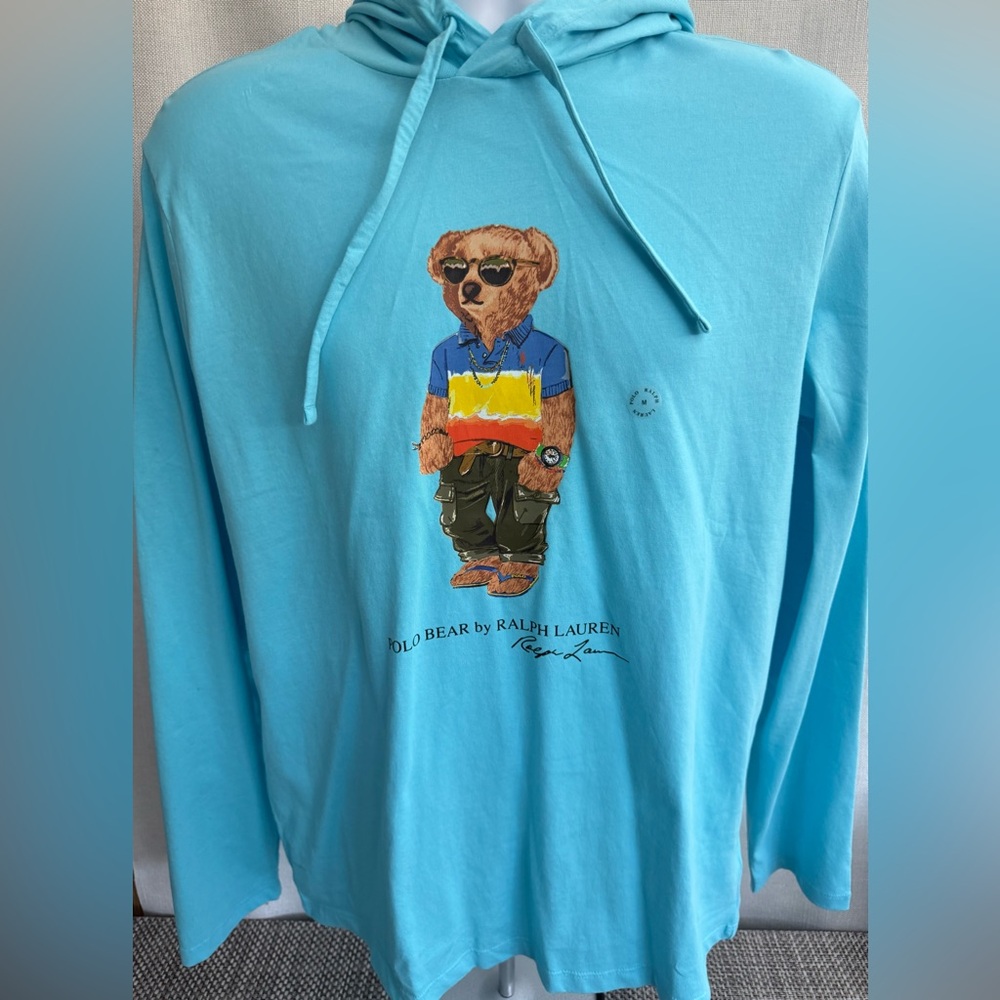 Ralph Lauren Turquoise Polo Bear Graphic Hoodie